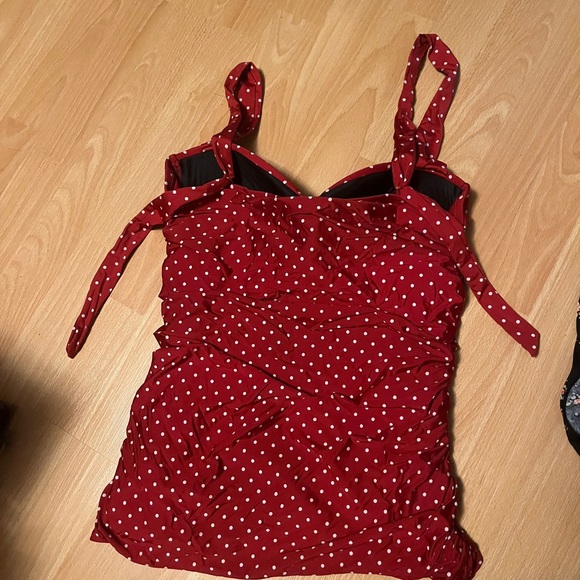 Sweetheart neckline tankini top (adjustable tie straps) - Picture 4 of 5